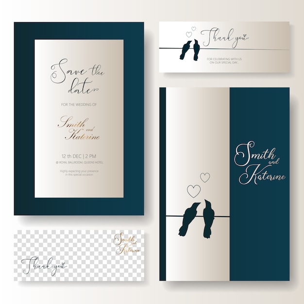 Vector save the date wedding card