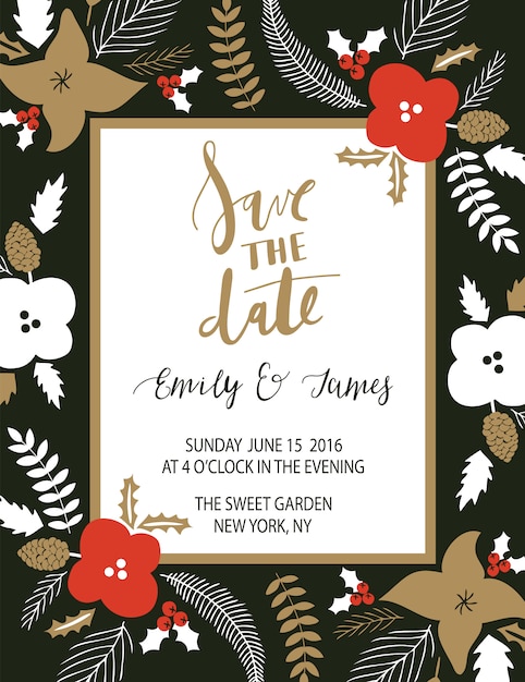 Save the date wedding card.