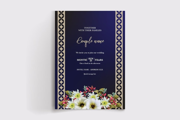 Vector save the date wedding floral invitation templates