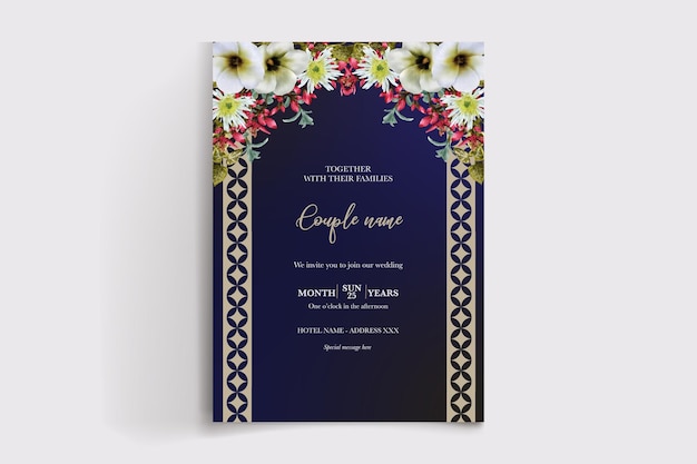 save the date wedding floral invitation templates