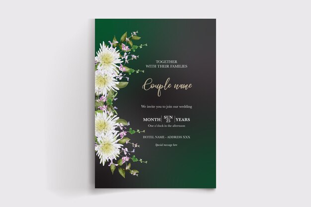 Vector save the date wedding floral invitation templates