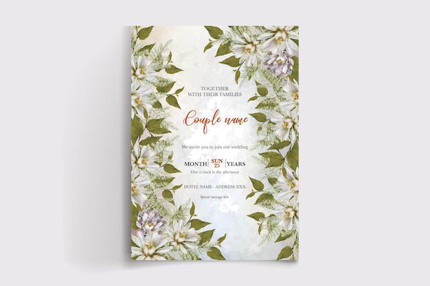 Vector save the date wedding floral invitation templates