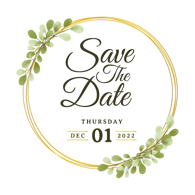 Save the date wedding watercolor invitation