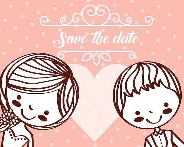 Vector save the date wedding