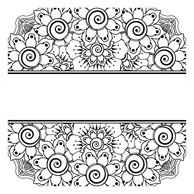 Salva la data con la decorazione floreale mehndi in ornamento doodle etnico orientale