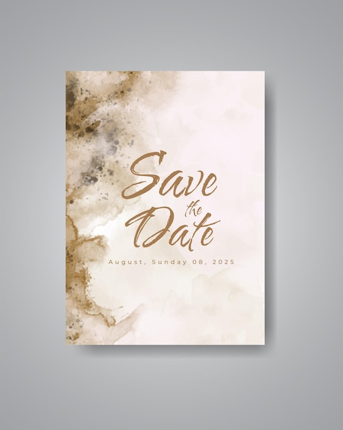 Save the date with watercolor background. Design for your invitation.