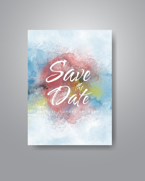 Vector save the date with watercolor background. design for your invitation.