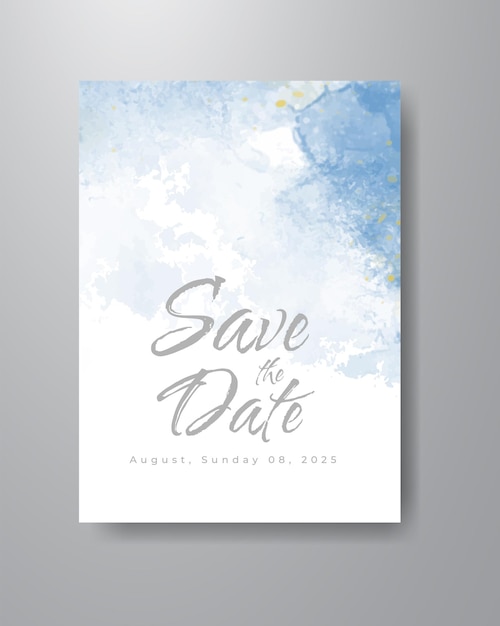 Save the date with watercolor background. Design for your invitation.