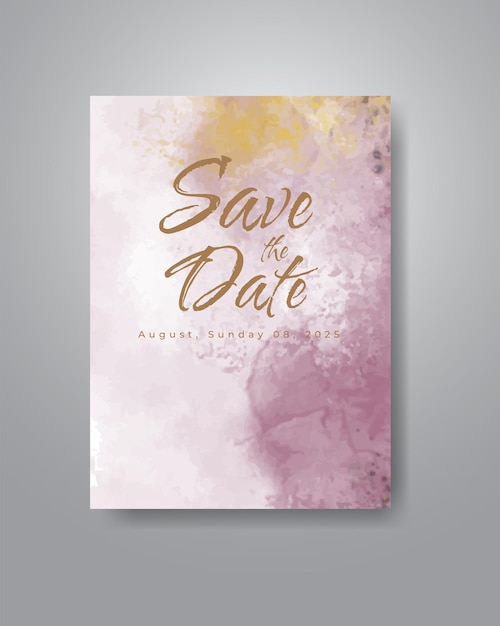 Save the date with watercolor background. design for your invitation.