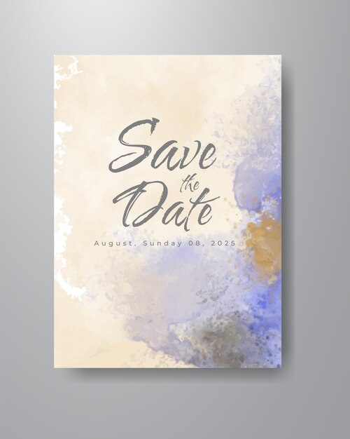 Save the date with watercolor background. design for your invitation.