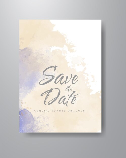 Vector save the date with watercolor background. design for your invitation.