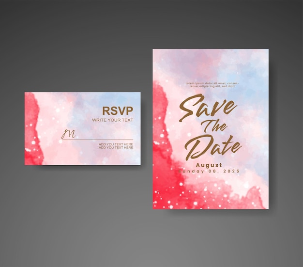 Save the date with watercolor background Design for your invitation