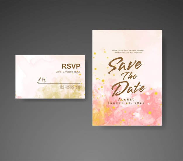 Save the date with watercolor background Design for your invitation