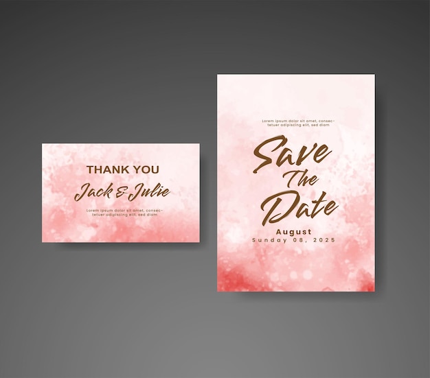 Save the date with watercolor background Design for your invitation