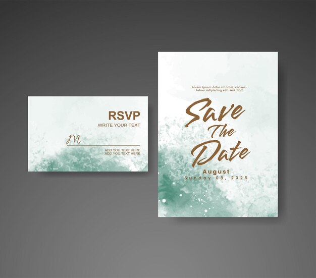 Save the date with watercolor background Design for your invitation