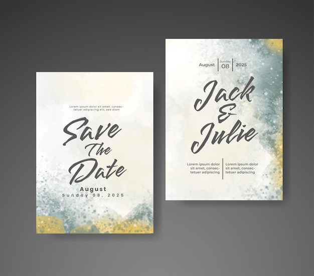 Save the date with watercolor background Design for your invitation