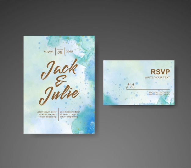 Save the date with watercolor background Design for your invitation