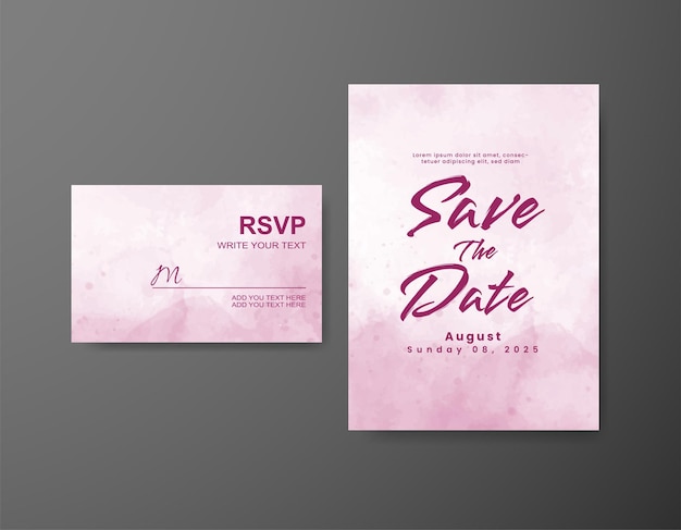 Save the date with watercolor background Design for your invitation