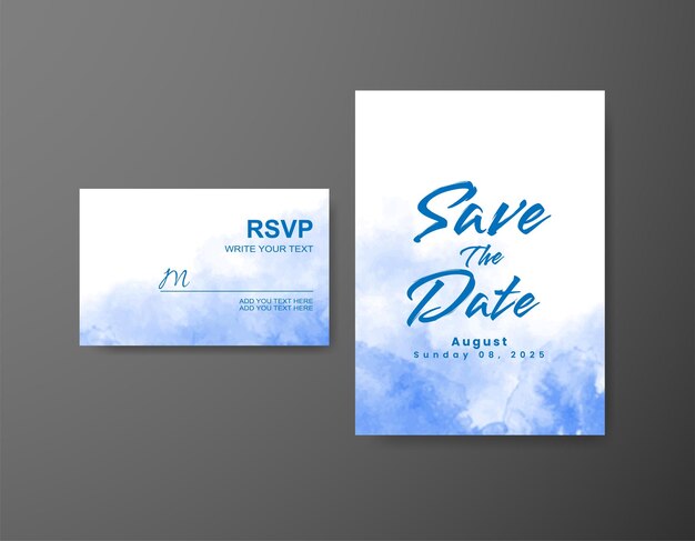 Save the date with watercolor background Design for your invitation