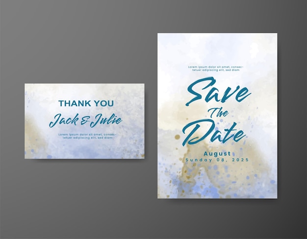 Save the date with watercolor background Design for your invitation