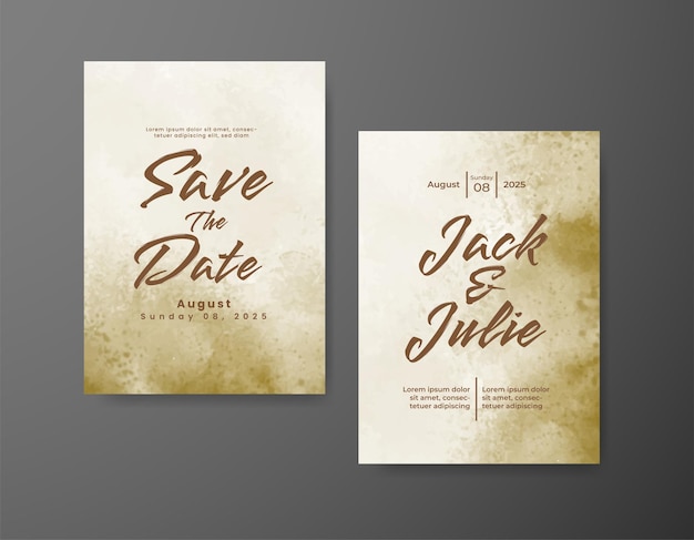 Vector save the date with watercolor background design for your invitation