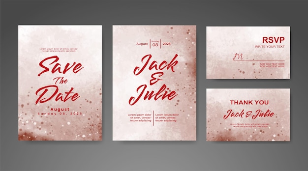 Vector save the date with watercolor background design for your invitation