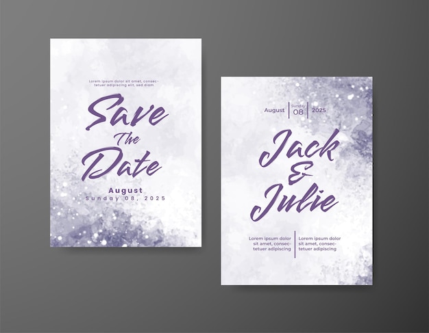 Save the date with watercolor background design for your invitation