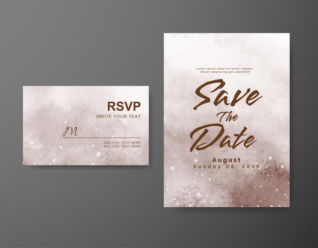 Save the date with watercolor background Design for your invitation