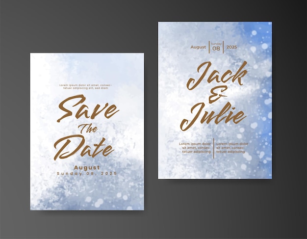 Vector save the date with watercolor background design for your invitation