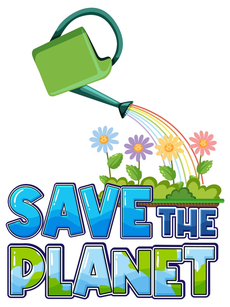 Vector save the earth banner design