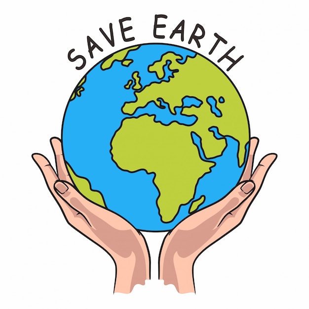 Vector save earth concept illustration