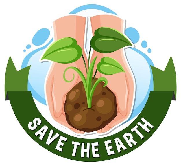 Save the earth logo or banner design