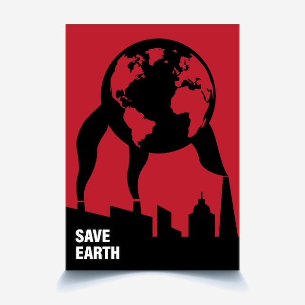 Vector save earth poster