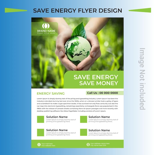 Vector save energy flyer design