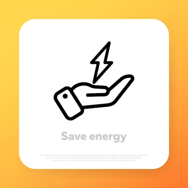 Save energy icon. save environment. vector line icon for business and advertising