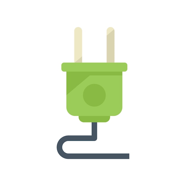 Save energy plug icon flat vector engineer care digital resource isolated