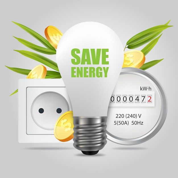 Vector save energy vector concept for poster banner