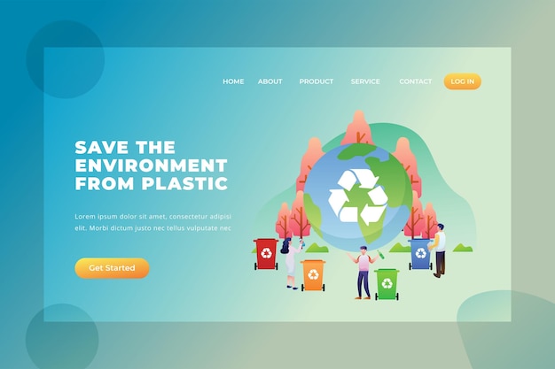 Save The Environment From Plastic - Vector Landing Page