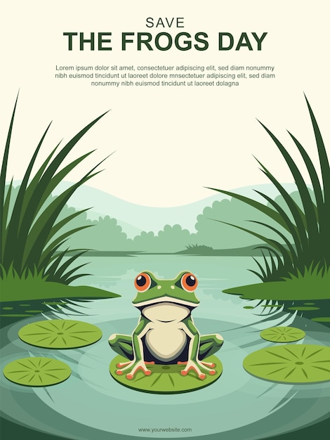 Vector save the frogs day background