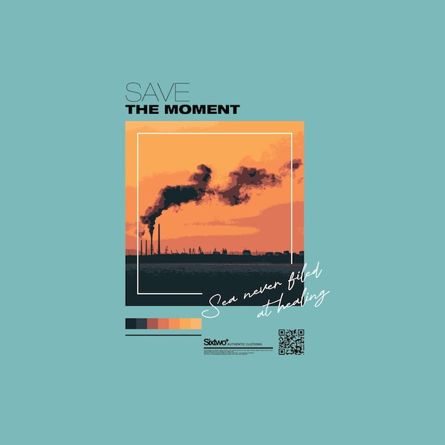 Vector save the moment abstract simple vintage fashion