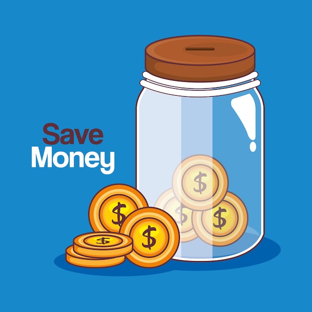 Save money jar icon