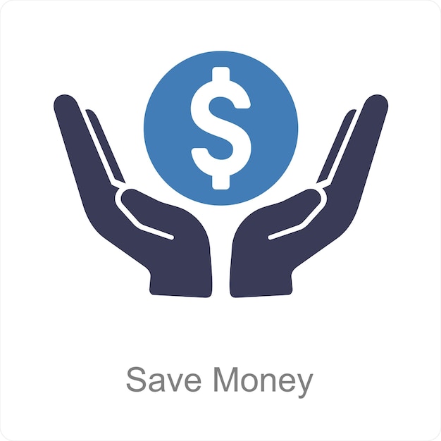 Save Money and money icon concept