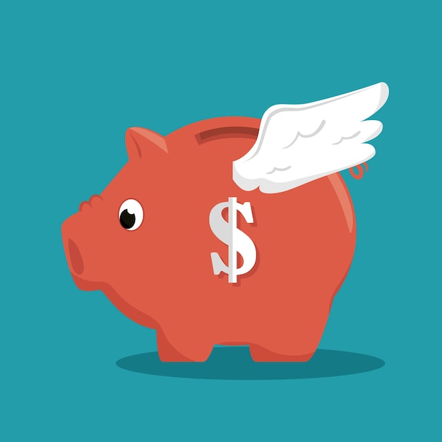 save the money piggy with wings 