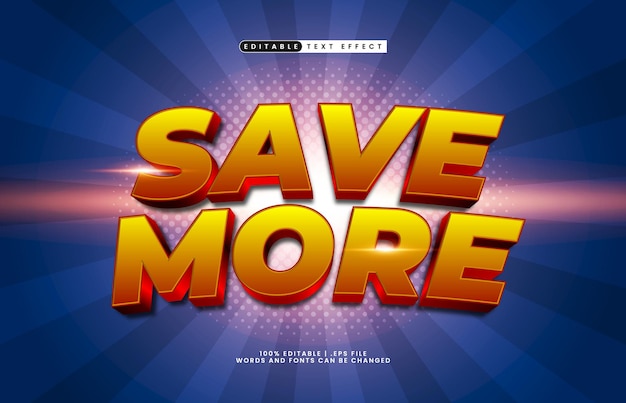 save more editable text effect with a sale and promo text style