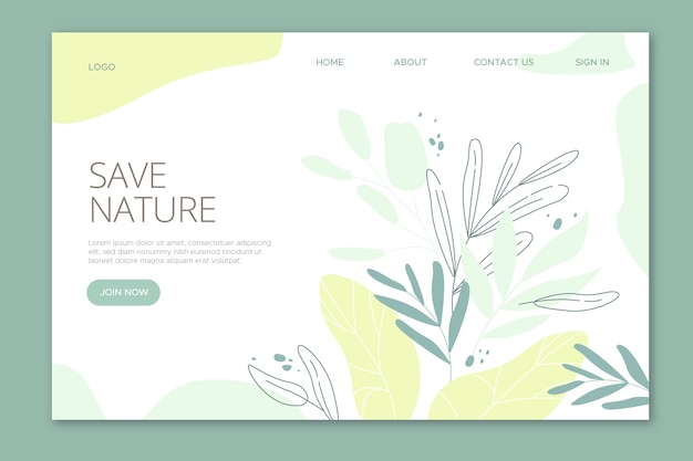 Save nature leaves landing page