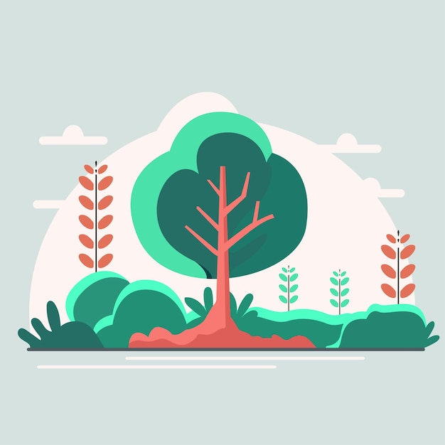Vector save nature save ecology balance. plant trees illustration