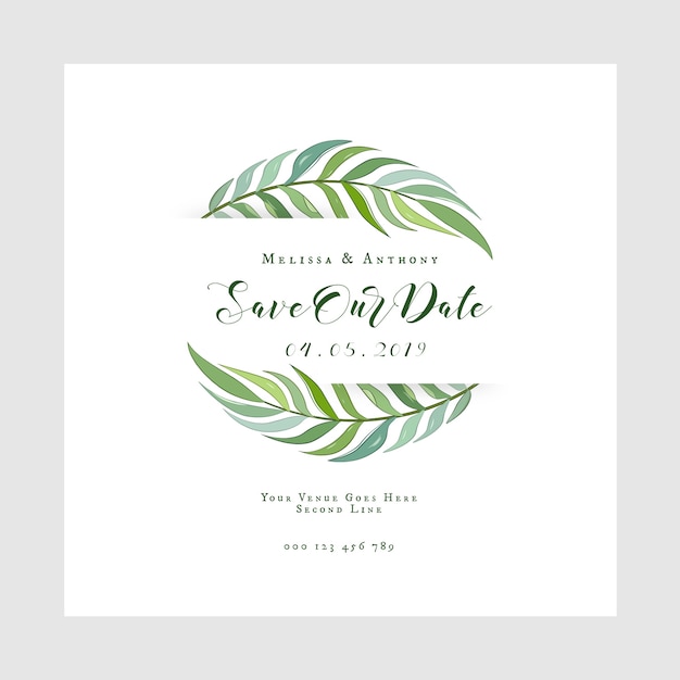 Vector save our date wedding invitation card