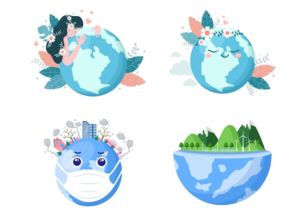 Vector save our planet earth illustration