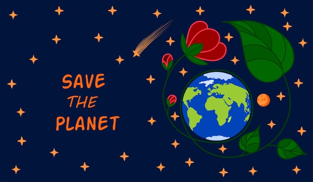 Save planet blue background. Earth Day April 22