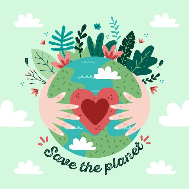 Vector save the planet concept